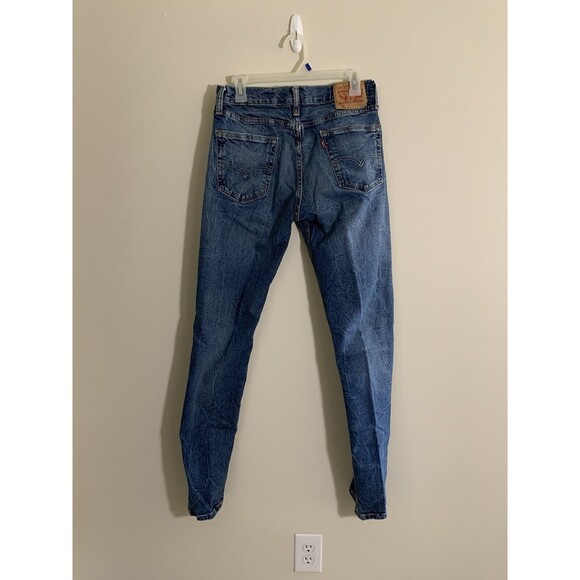 Levi's 511 Men's Jeans W32 L34 Straight Fit Dark Wash 5 Pocket Distressed - Picture 6 of 11